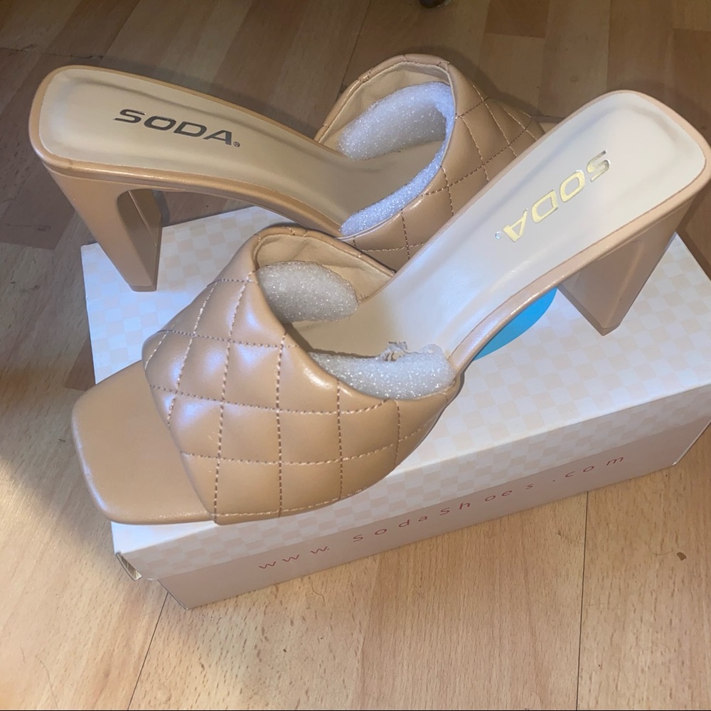Windsor Fashion Nude Heels Mules